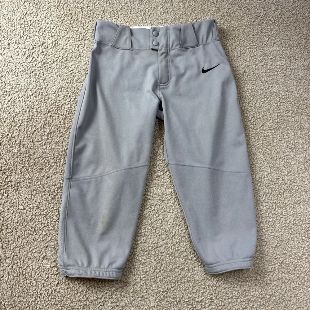 READ Nike Vapor Select Kids Knicker Style Baseball Pants BQ6421-052 Gray Youth L